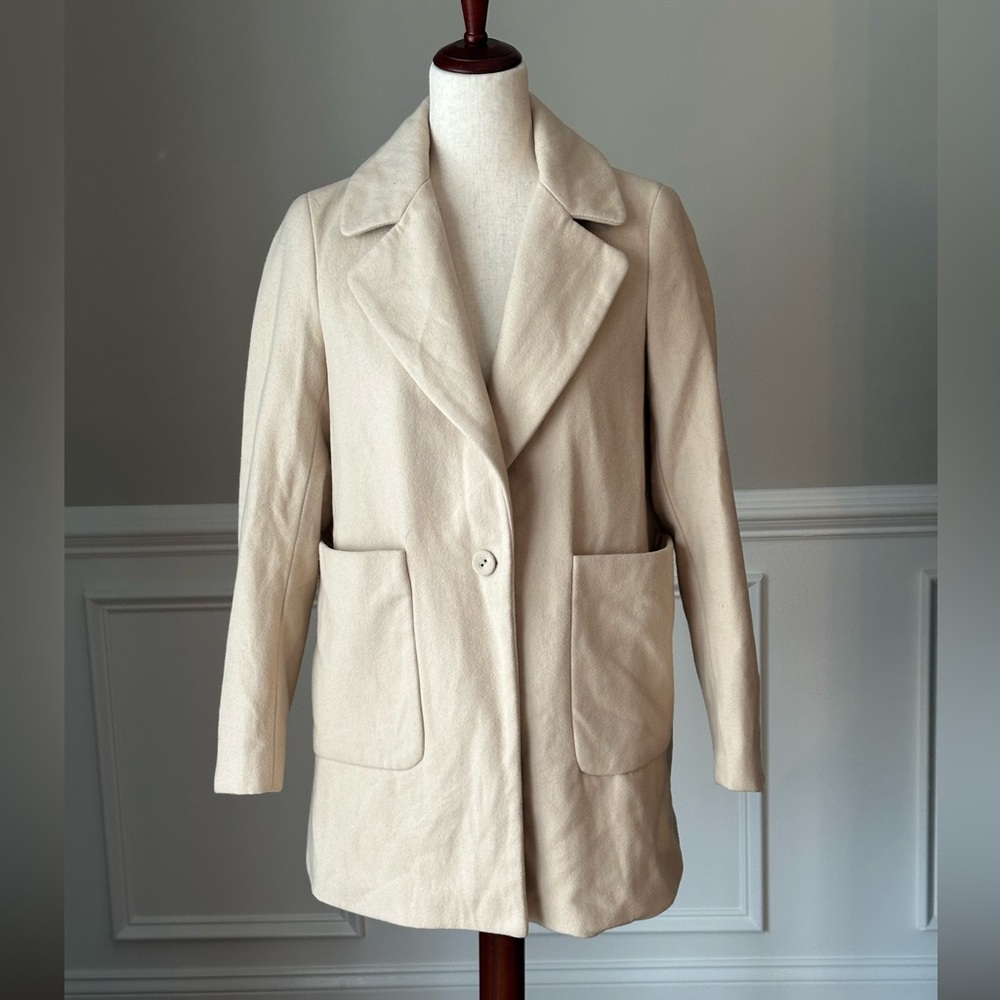 Zara Basic Light Tan One Button Jacket Size Small - image 1
